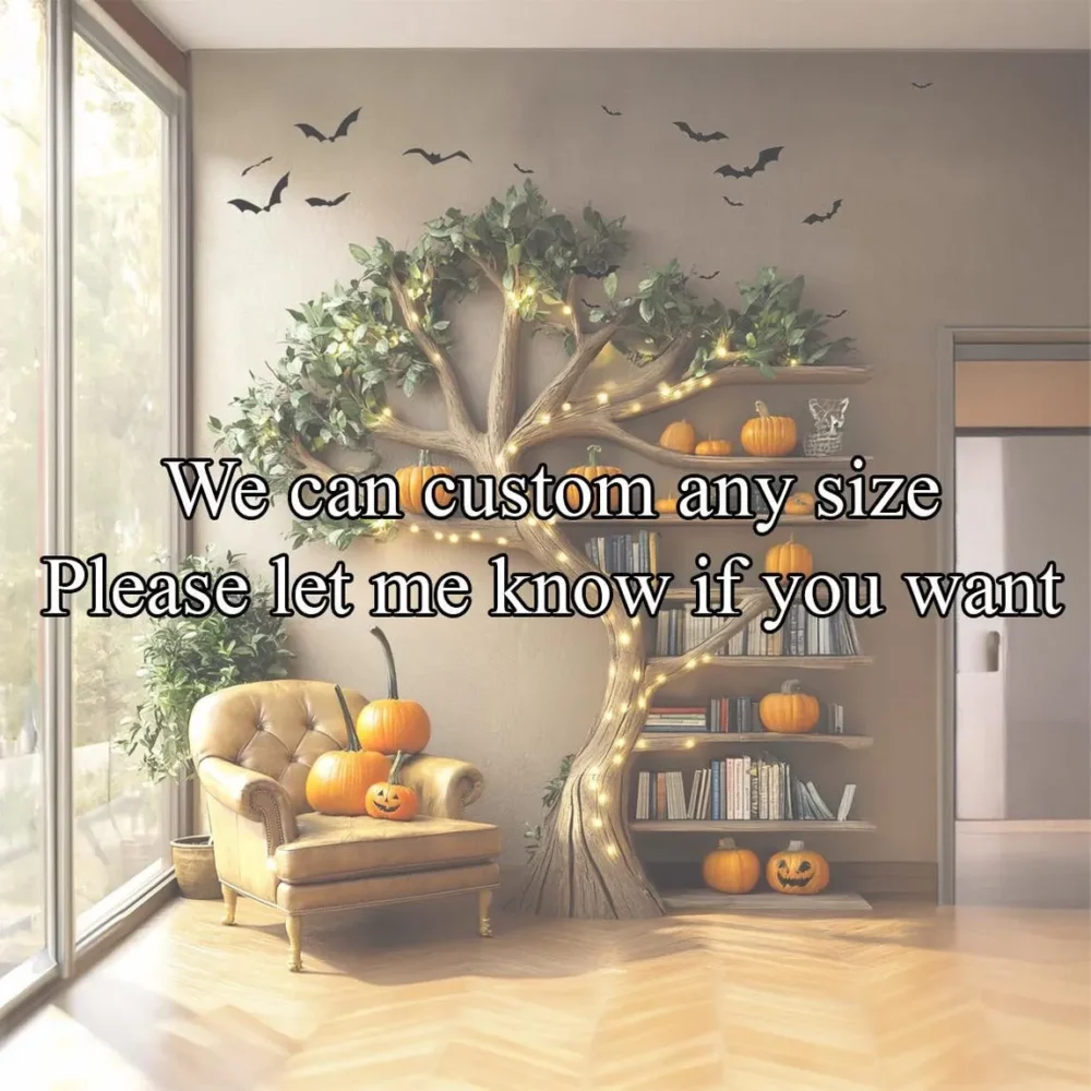 Halloween Tree Bookshelf, Solid Wood Tree-Shaped Bookcase - Image 3