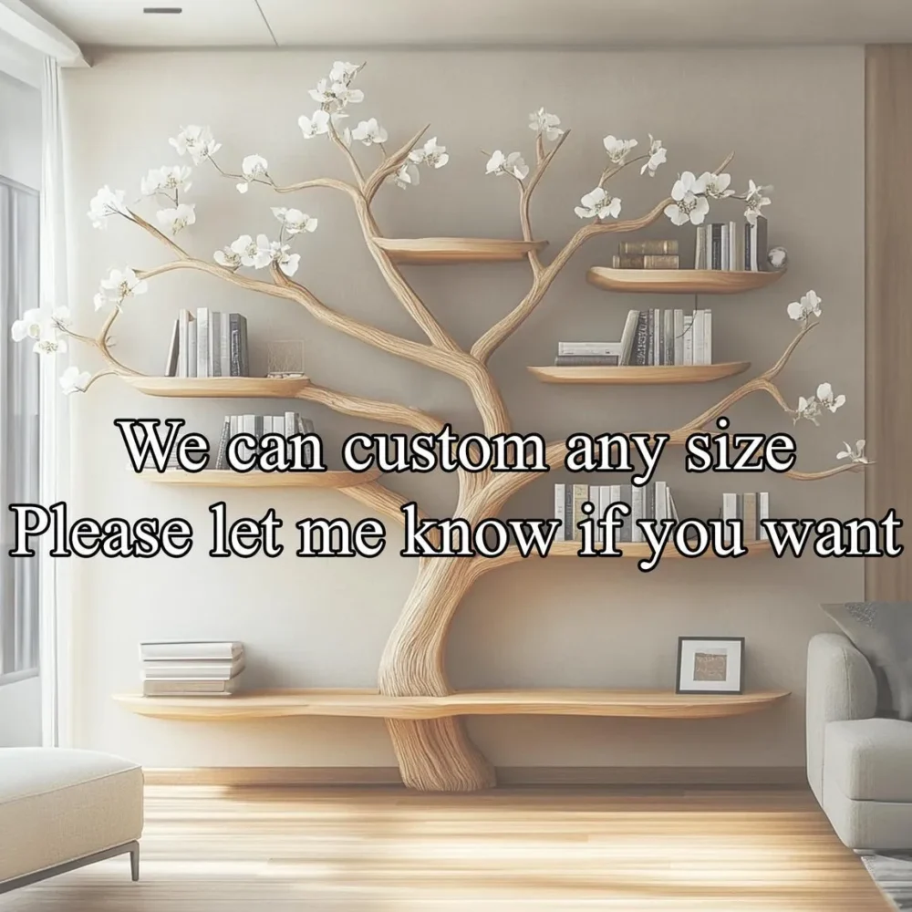Narrow Branch Bookshelf, Slim Solid Wood Book Holder - Image 2