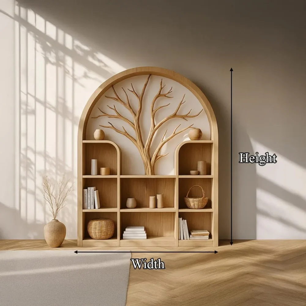 Arched Montessori Bookcase, Custom Solid Wood Storage Cabinet - Image 4