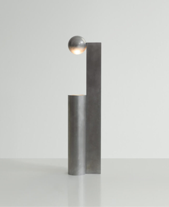 Faraday Duo Floor Lamp with Side Table, Small Space Solution