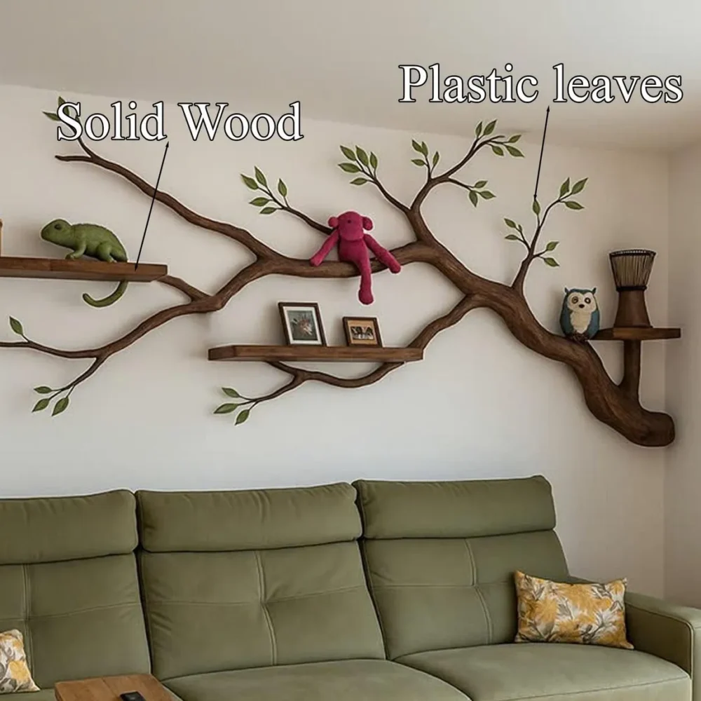 Kids Branch Bookcase, Natural Solid Wood, Wall Décor - Image 5