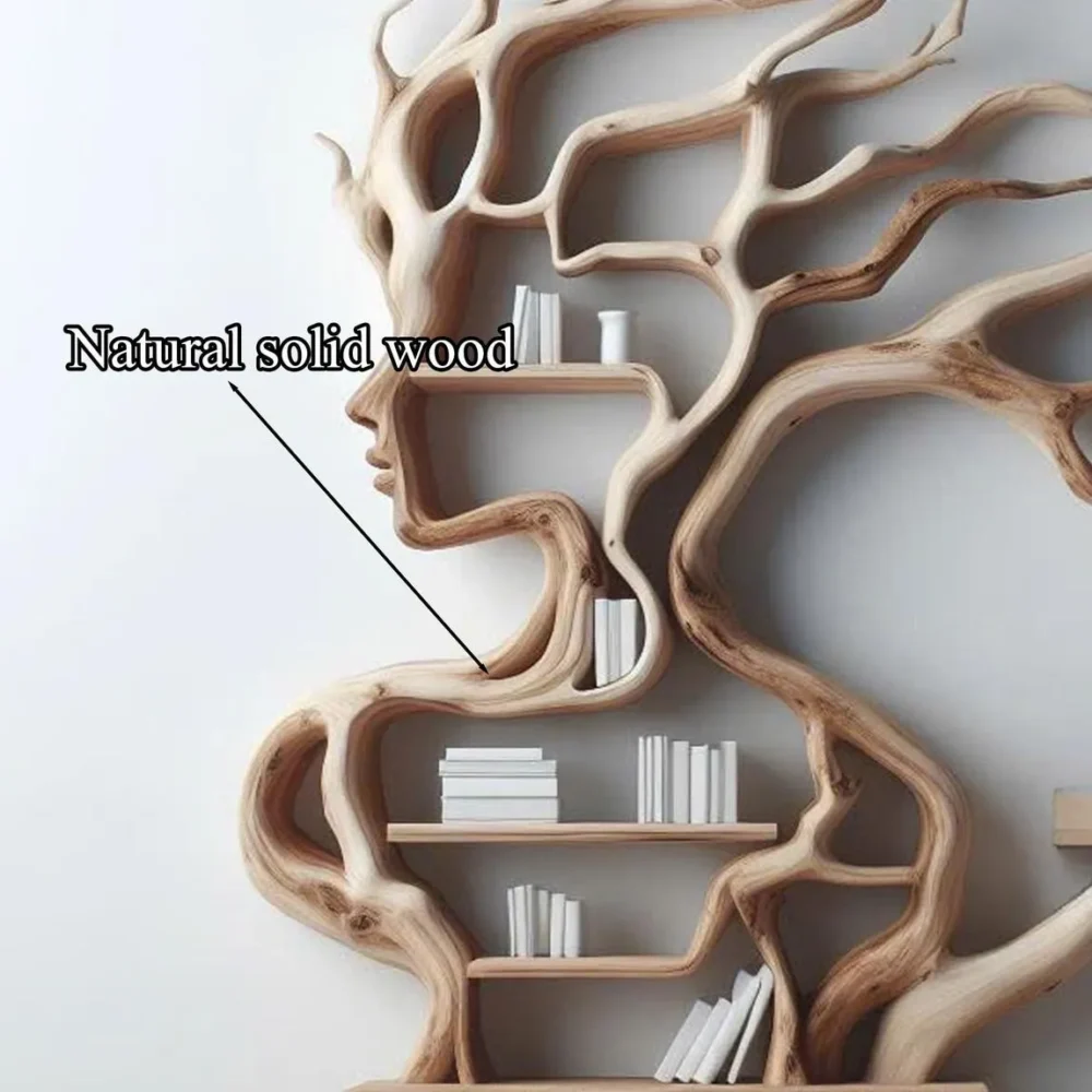 Live-Edge Branch Wall Shelves, Solid Wood Floating Book Display - Image 5