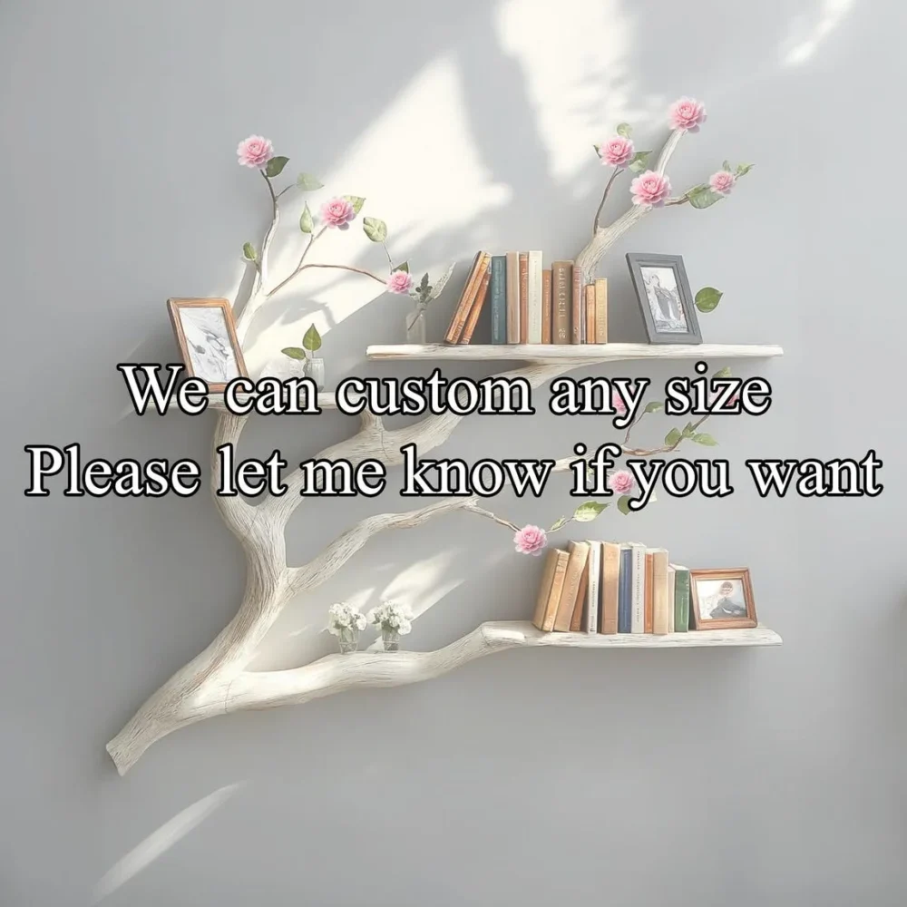 Driftwood Tree Bookshelf, Live-Edge Floating Wall Book Rack - Image 2