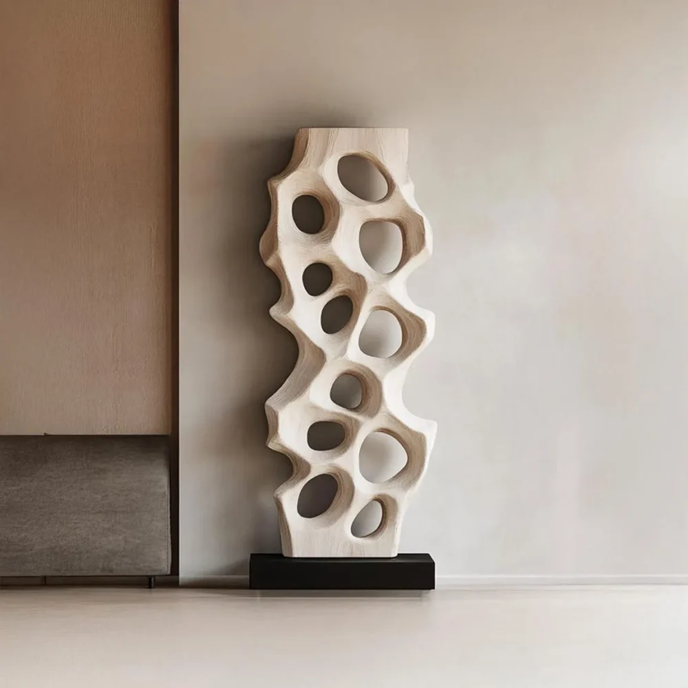 Carved Arbor Bookshelf, Handcrafted Solid Wood Sculptural Bookcase