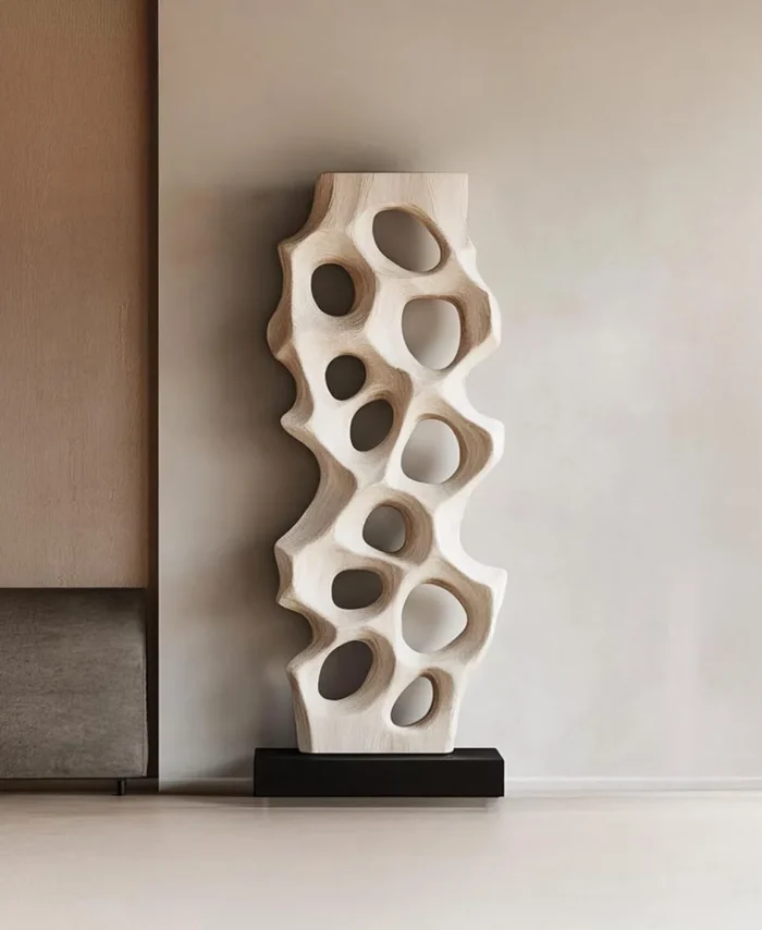 Carved Arbor Bookshelf, Handcrafted Solid Wood Sculptural Bookcase