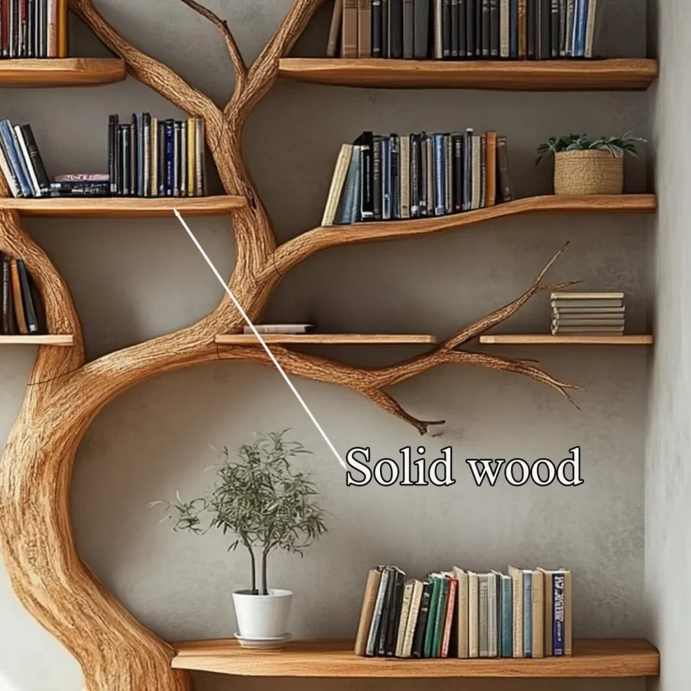 Branchline Floating Bookshelf, Live-Edge Tree-Branch, Wall-Mount - Image 5