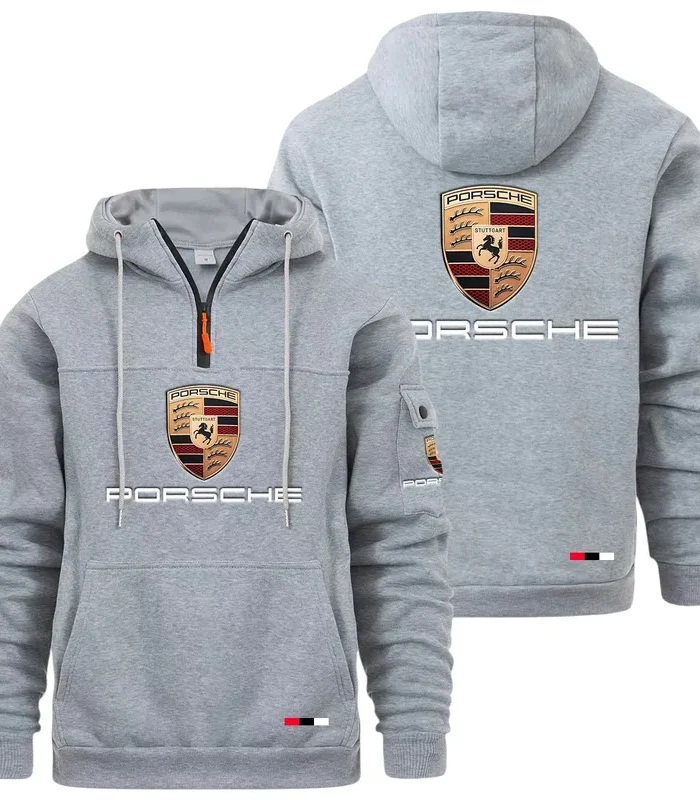Iconic Sports Vehicle Large Pocket Hoodie, Rugged Streetwear Car Hoodie CAR514 - Light Gray