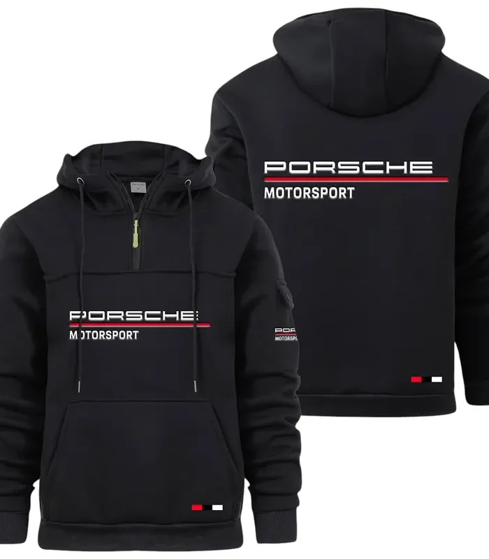 High-Speed Roadster Large Pocket Hoodie, Garage-Ready Lifestyle Hoodie CAR514 - Black