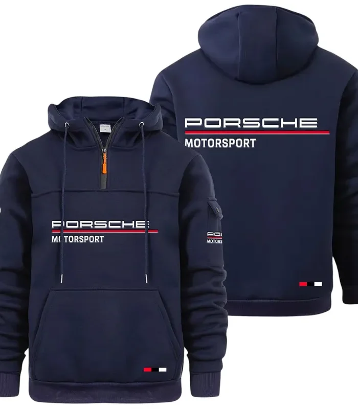 High-Speed Roadster Large Pocket Hoodie, Garage-Ready Lifestyle Hoodie CAR514 - Navy
