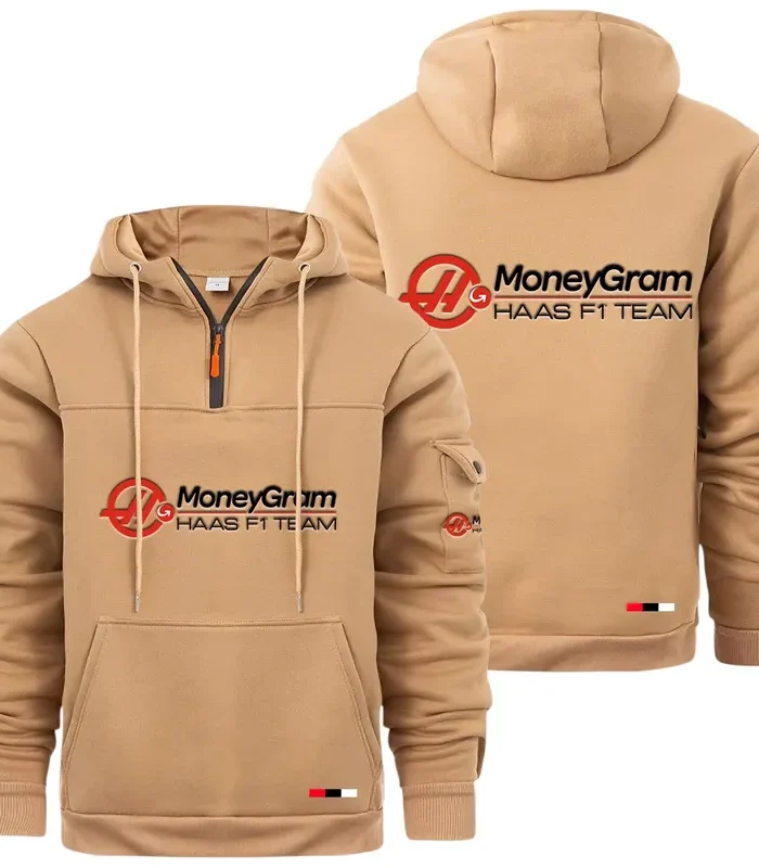 Racing Auto Large Pocket Hoodie, Car Enthusiast Everyday Hoodie CAR514 - Khaki