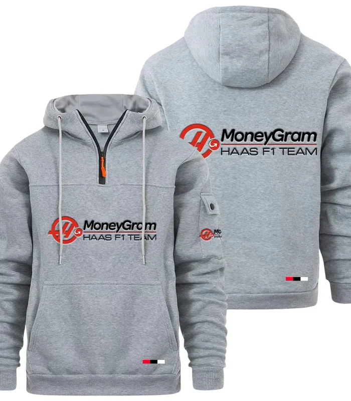 Racing Auto Large Pocket Hoodie, Car Enthusiast Everyday Hoodie CAR514 - Light Gray