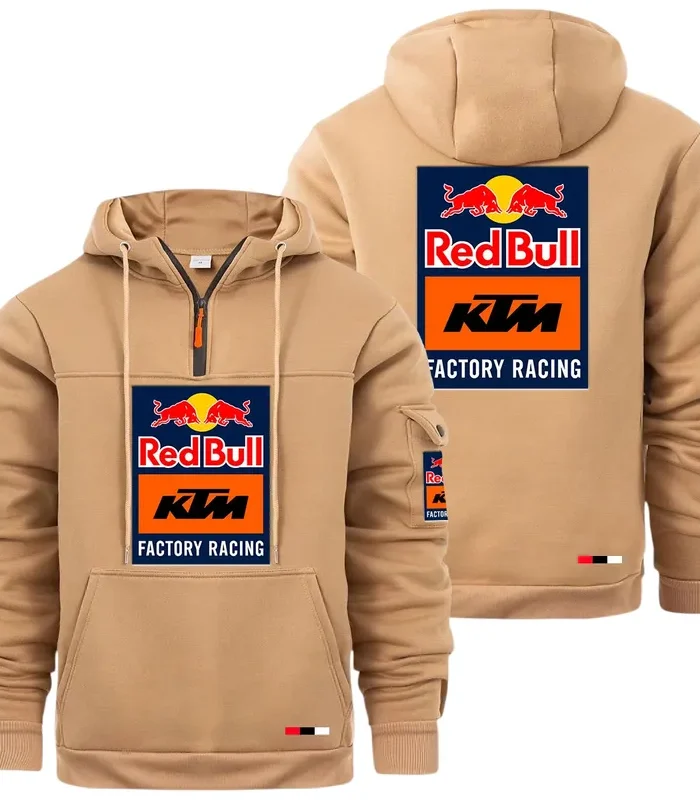 Racing Auto Large Pocket Hoodie, Automotive Spirit Pocket Hoodie CAR514 - Khaki