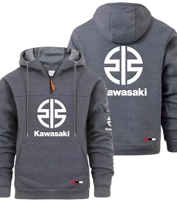 Racing Auto Large Pocket Hoodie, Automotive Spirit Pocket Hoodie CAR514 - Dark Gray