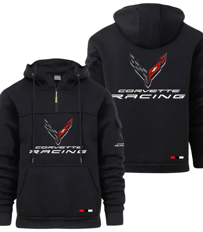 Racing Auto Large Pocket Hoodie, All-Season Driver's Hoodie CAR514 - Black
