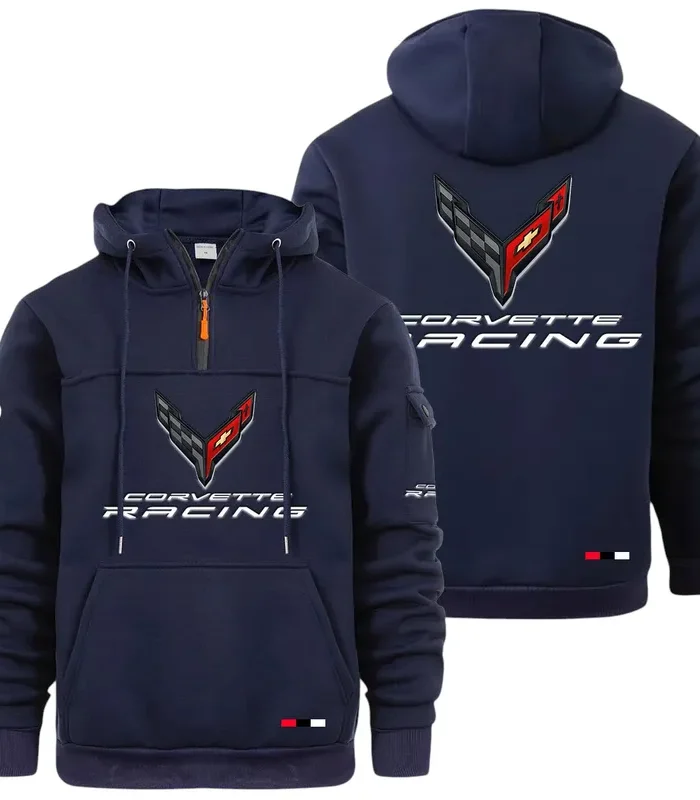 Racing Auto Large Pocket Hoodie, All-Season Driver's Hoodie CAR514 - Navy