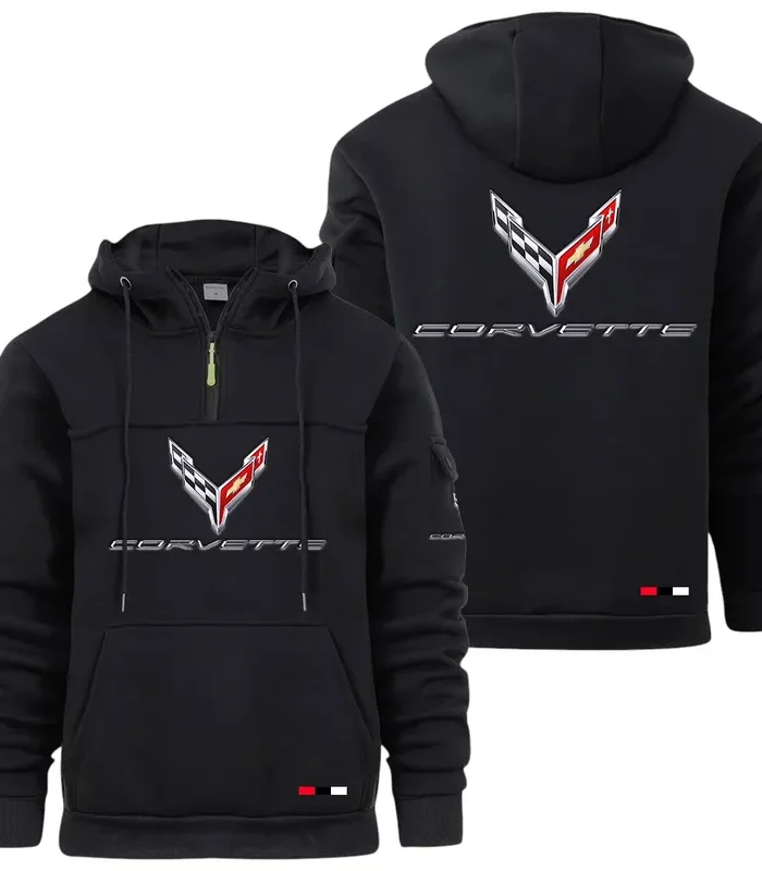 Supercar Large Pocket Hoodie, Gearhead Streetwear Pullover CAR514 - Black