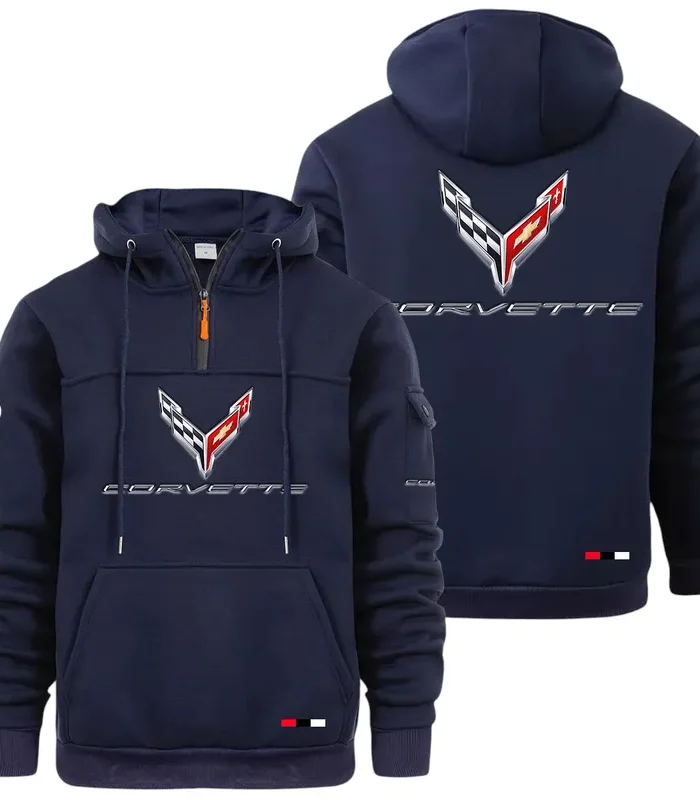 Supercar Large Pocket Hoodie, Gearhead Streetwear Pullover CAR514 - Navy