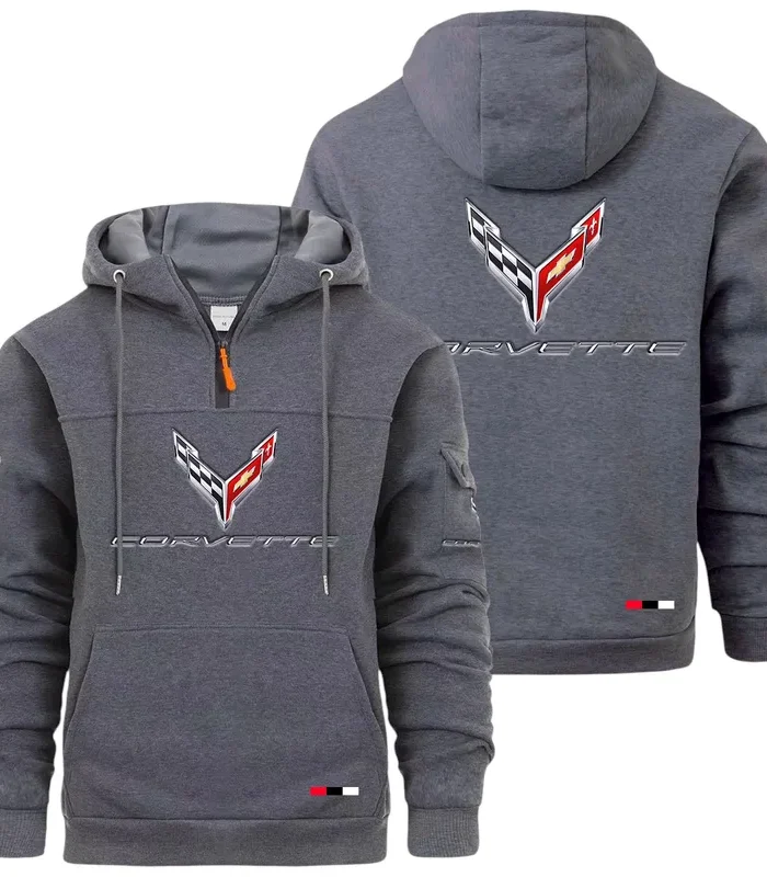 Supercar Large Pocket Hoodie, Gearhead Streetwear Pullover CAR514 - Dark Gray