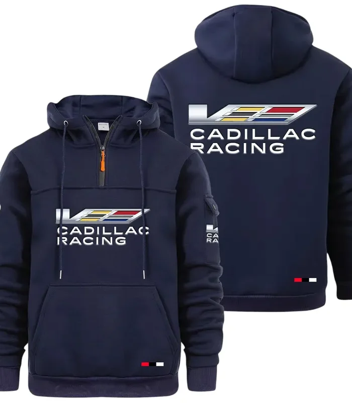 Racing Auto Large Pocket Hoodie, Car Culture Pocket Hoodie CAR514 - Navy