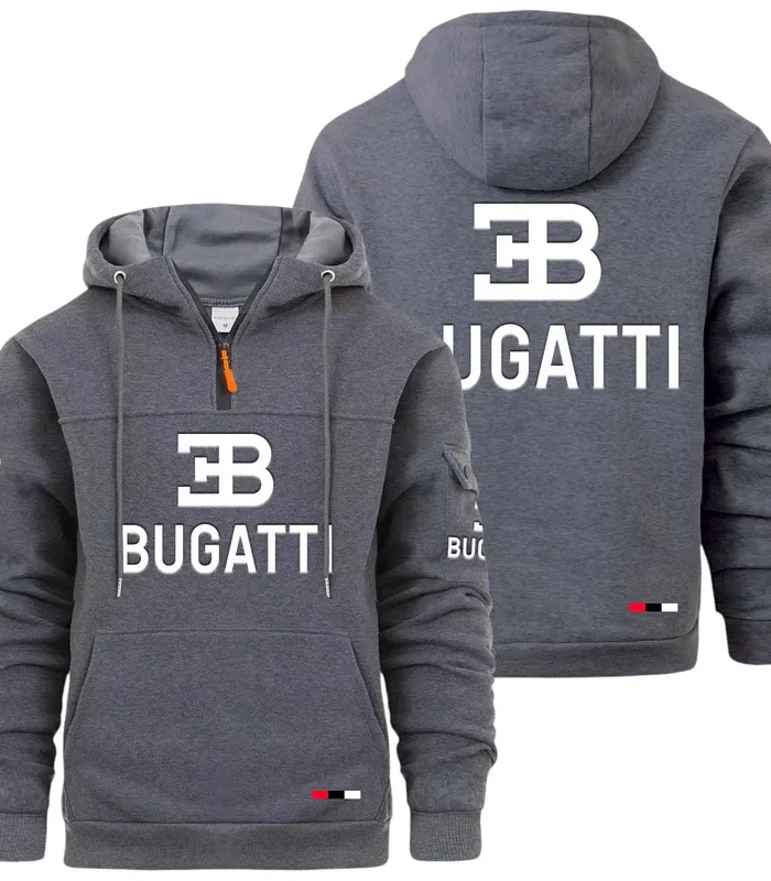 High-Performance Supercar Large Pocket Hoodie, Modern Driver's Zip Hoodie CAR514 - Dark Gray