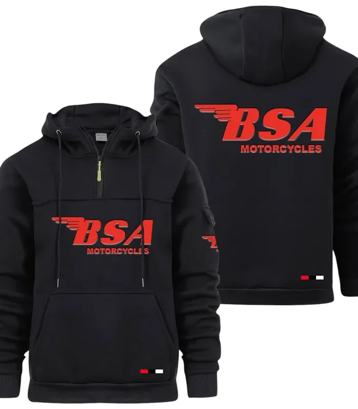 Motorcycle Large Pocket Hoodie, Classic Garage Style Hoodie CAR514 - Black