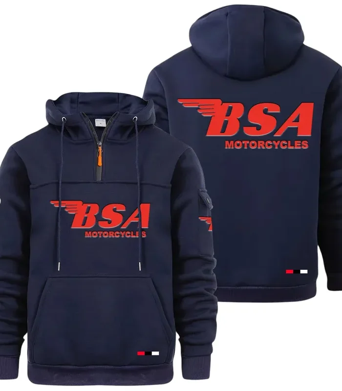 Motorcycle Large Pocket Hoodie, Classic Garage Style Hoodie CAR514 - Navy