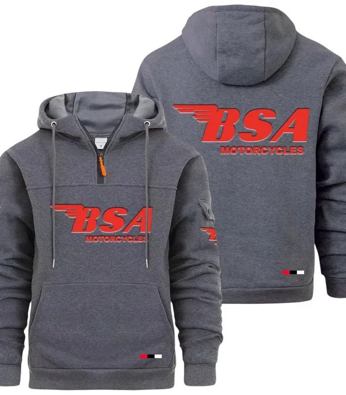 Motorcycle Large Pocket Hoodie, Classic Garage Style Hoodie CAR514 - Dark Gray