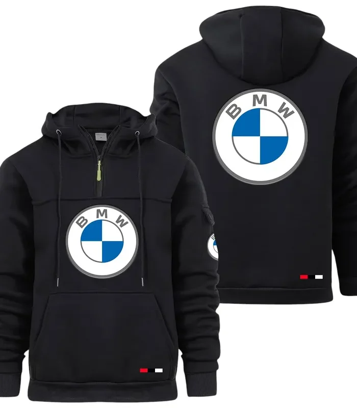Mid-Size Luxury Car Large Pocket Hoodie, Car Culture Pocket Hoodie CAR514 - Black