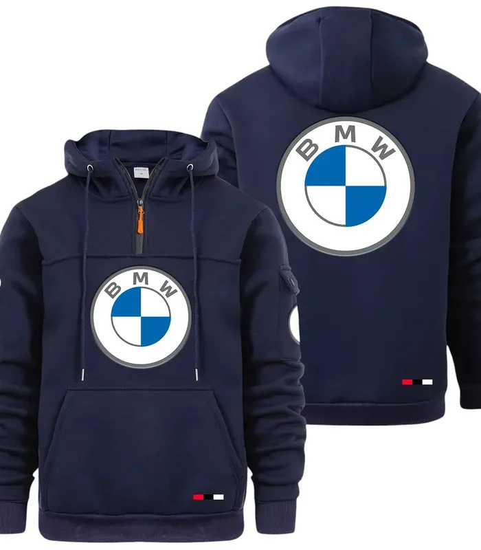 Mid-Size Luxury Car Large Pocket Hoodie, Car Culture Pocket Hoodie CAR514 - Navy