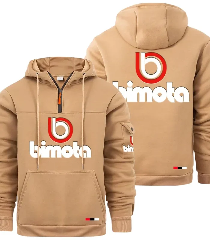 High-End Motorcycle Large Pocket Hoodie, Car Enthusiast Everyday Hoodie CAR514 - Khaki