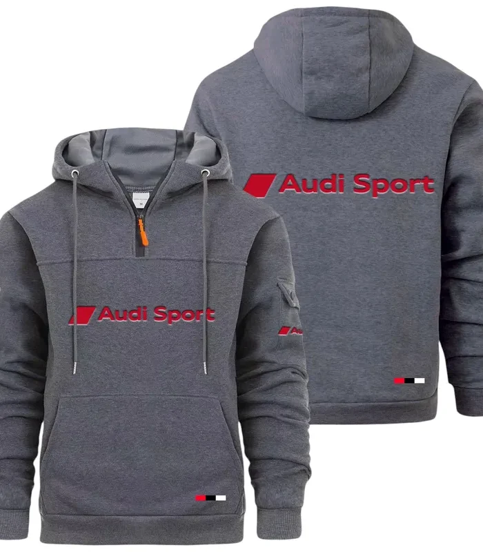 Executive Car Large Pocket Hoodie, Quarter-Zip Hoodie for Drivers CAR514 - Dark Gray