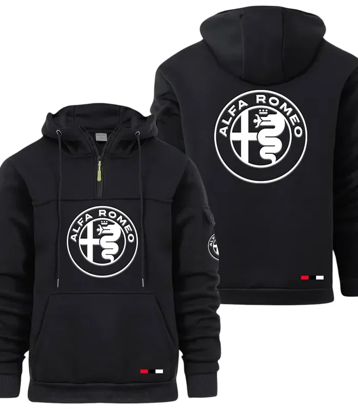 Vintage Ride Large Pocket Hoodie, Gearhead Streetwear Pullover CAR514 - Black