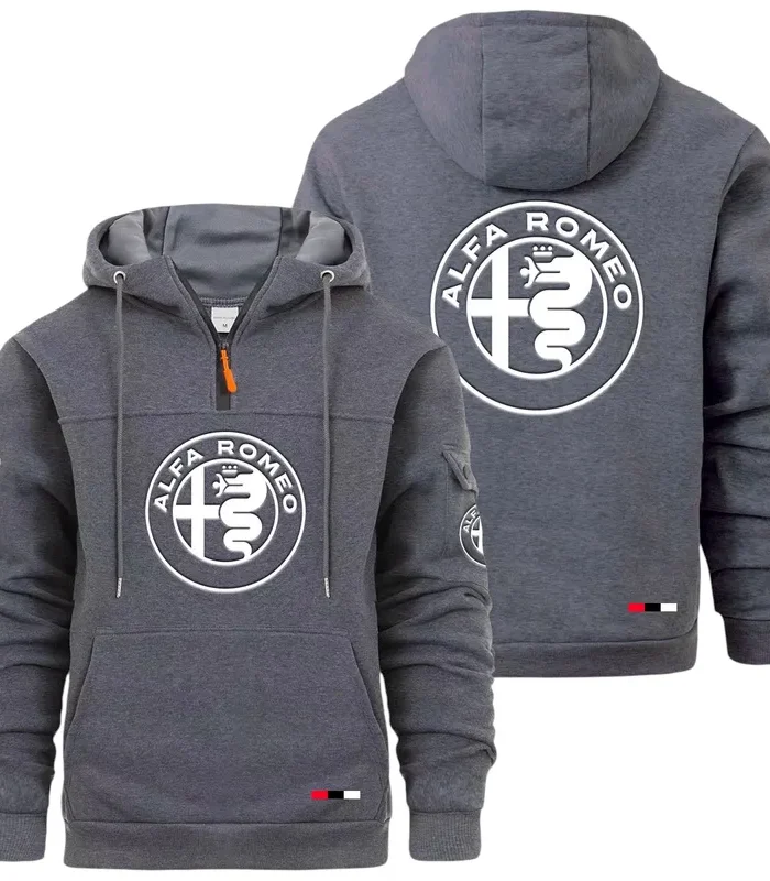 Vintage Ride Large Pocket Hoodie, Gearhead Streetwear Pullover CAR514 - Dark Gray