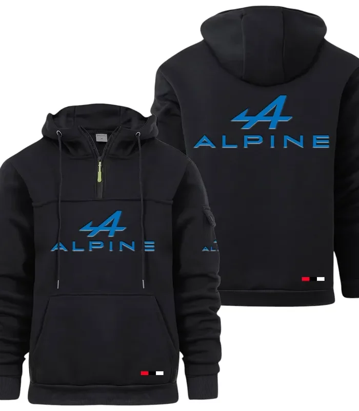 Sports Car Large Pocket Hoodie, Rugged Streetwear Car Hoodie CAR514 - Black