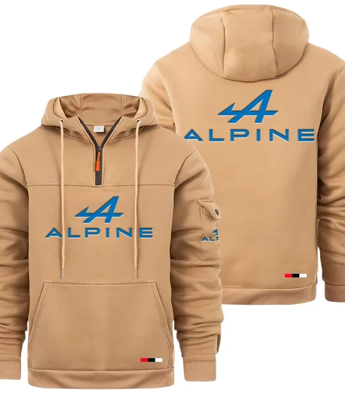 Sports Car Large Pocket Hoodie, Rugged Streetwear Car Hoodie CAR514 - Khaki