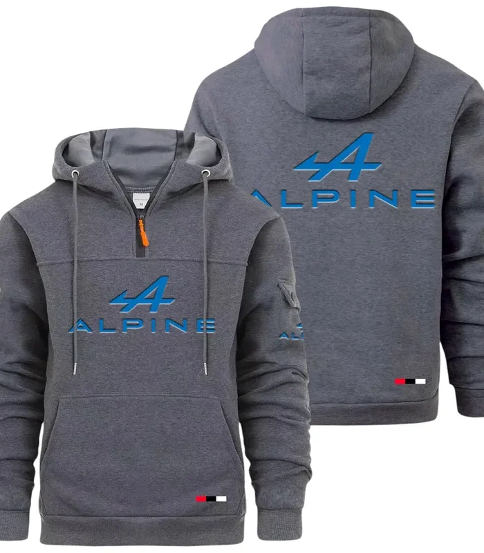 Sports Car Large Pocket Hoodie, Rugged Streetwear Car Hoodie CAR514 - Dark Gray