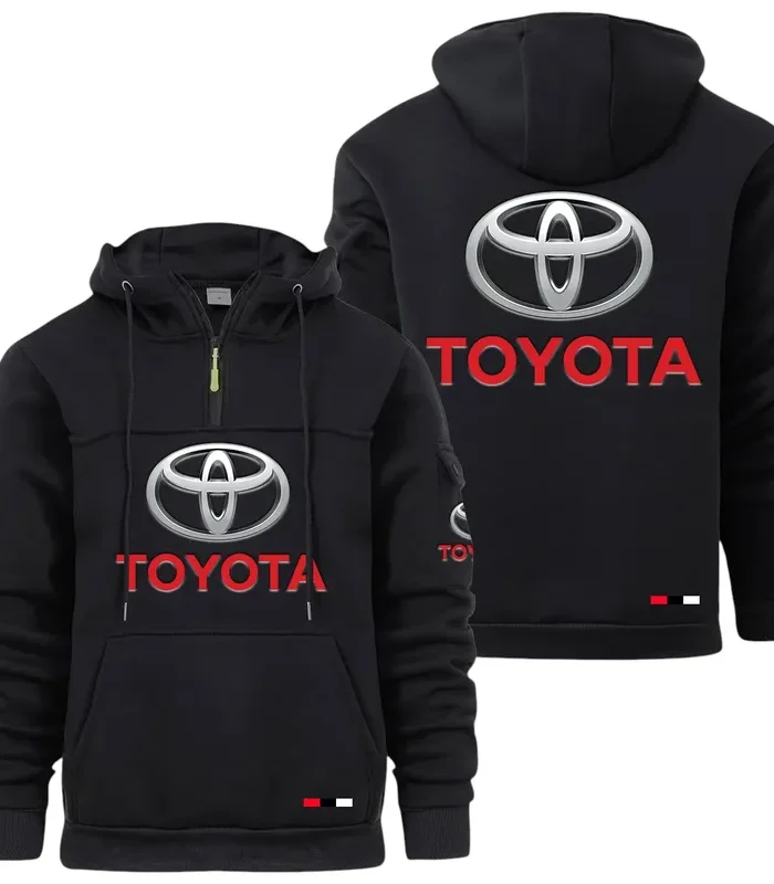 Commuter Car Large Pocket Hoodie, Modern Driver's Zip Hoodie CAR514 - Black