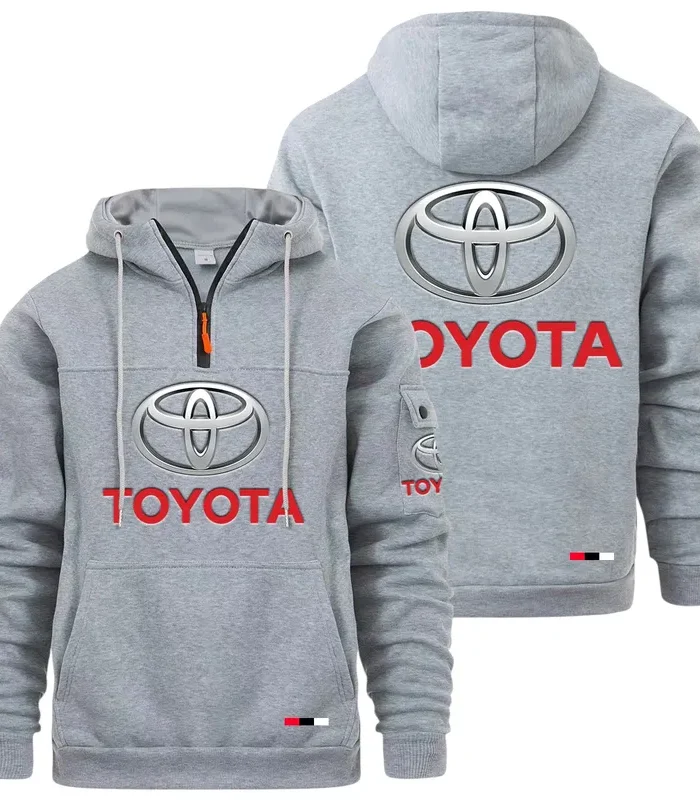 Commuter Car Large Pocket Hoodie, Modern Driver's Zip Hoodie CAR514 - Light Gray