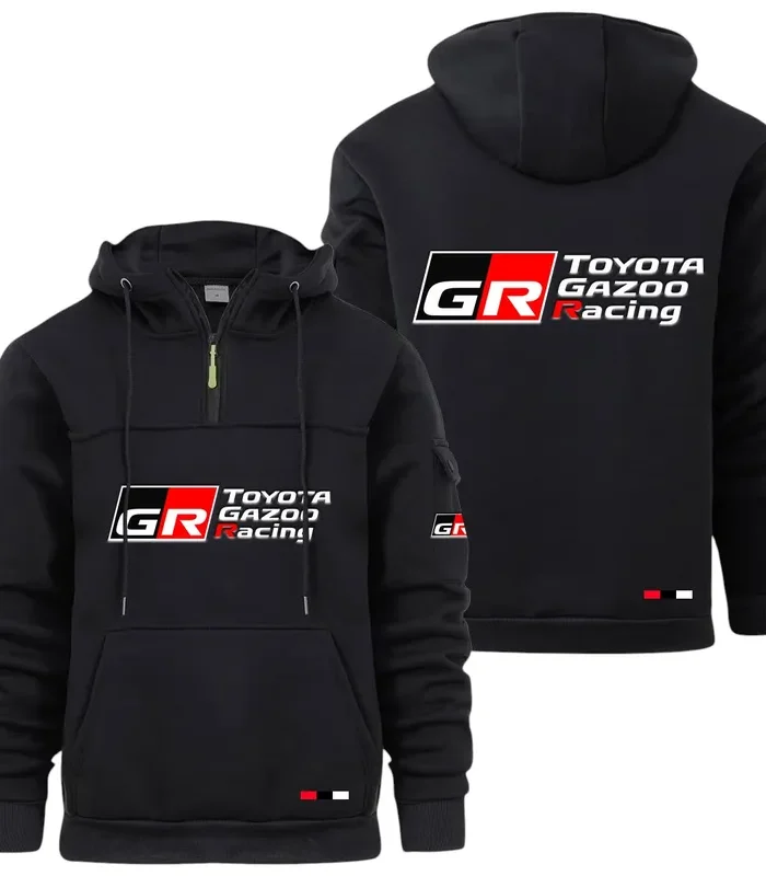 Racing Auto Large Pocket Hoodie, Road Warrior Style Hoodie CAR514 - Black