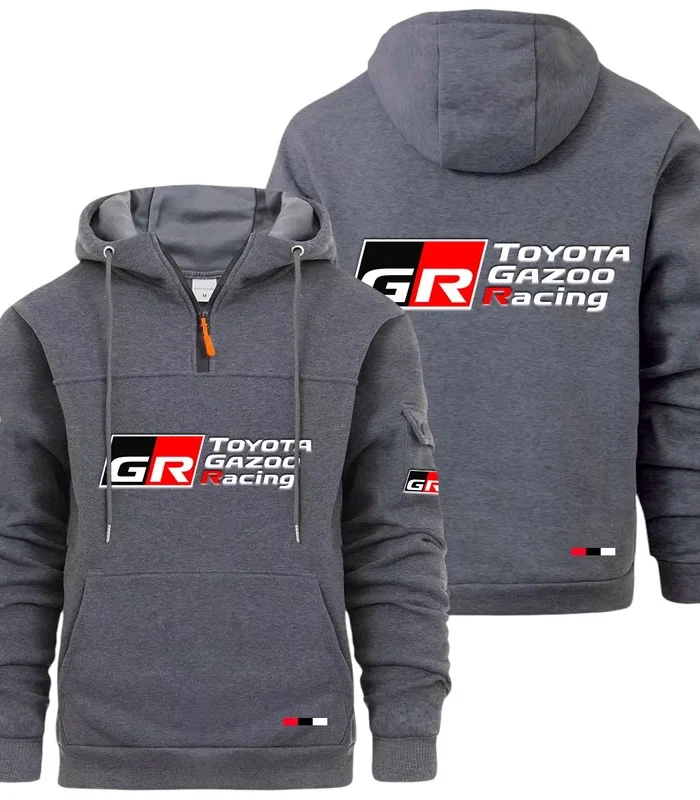 Racing Auto Large Pocket Hoodie, Road Warrior Style Hoodie CAR514 - Dark Gray