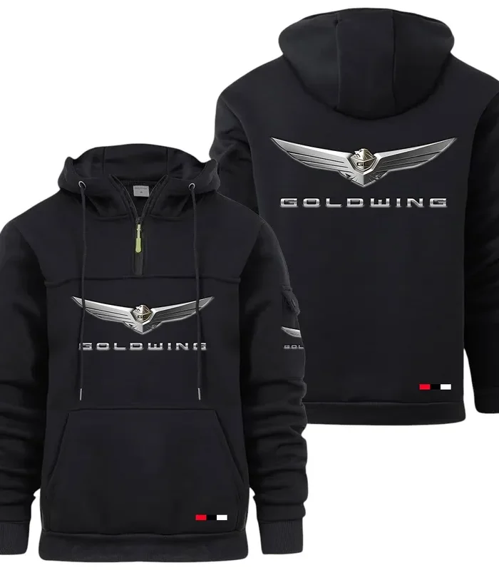 Grand Touring Motorbike Large Pocket Hoodie, Road Warrior Style Hoodie CAR514 - Black