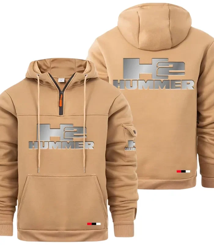Large Off-Road SUV Large Pocket Hoodie, Car Enthusiast Everyday Hoodie CAR514 - Khaki