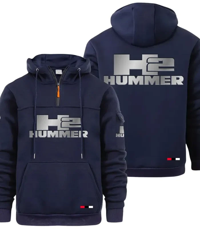 Large Off-Road SUV Large Pocket Hoodie, Car Enthusiast Everyday Hoodie CAR514 - Navy