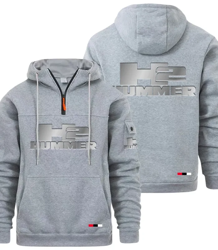 Large Off-Road SUV Large Pocket Hoodie, Car Enthusiast Everyday Hoodie CAR514 - Light Gray