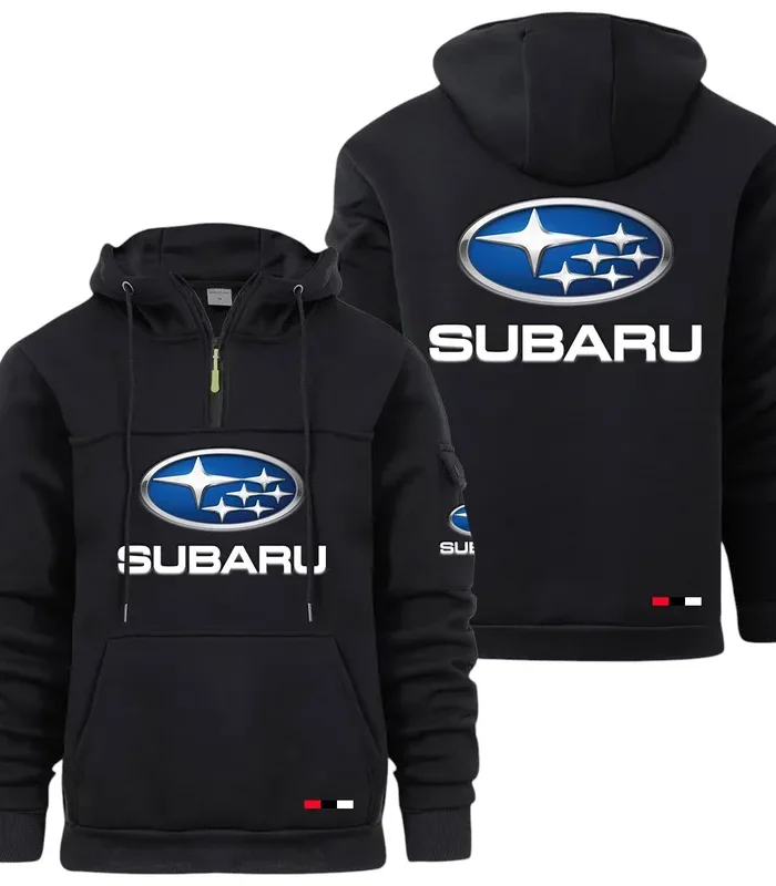 Performance Hatchback Large Pocket Hoodie, Modern Driver's Zip Hoodie CAR514 - Black