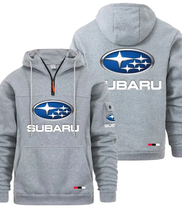 Performance Hatchback Large Pocket Hoodie, Modern Driver's Zip Hoodie CAR514 - Light Gray