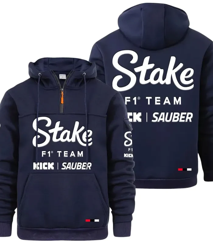 Cultural Motion Large Pocket Hoodie, Rugged Streetwear Car Hoodie CAR514 - Navy