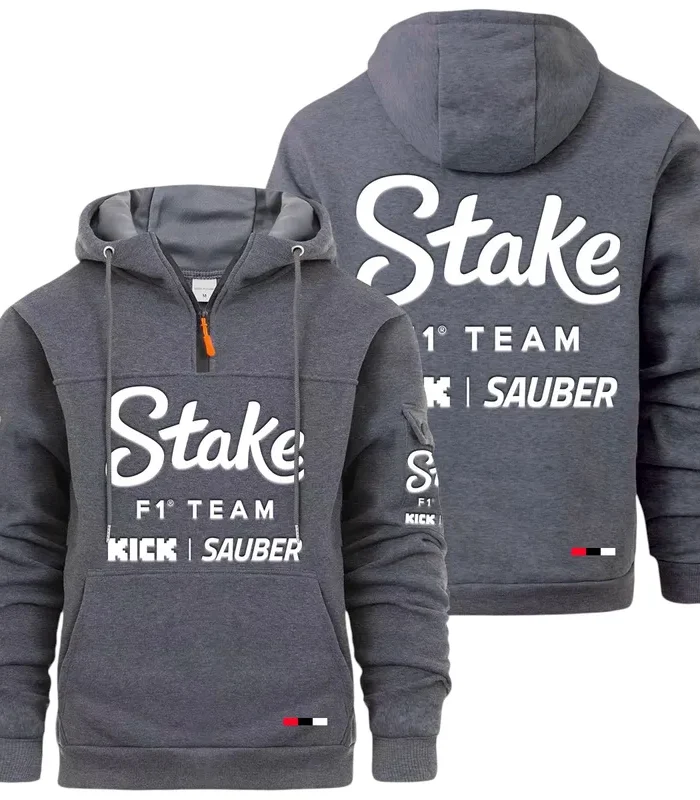 Cultural Motion Large Pocket Hoodie, Rugged Streetwear Car Hoodie CAR514 - Dark Gray