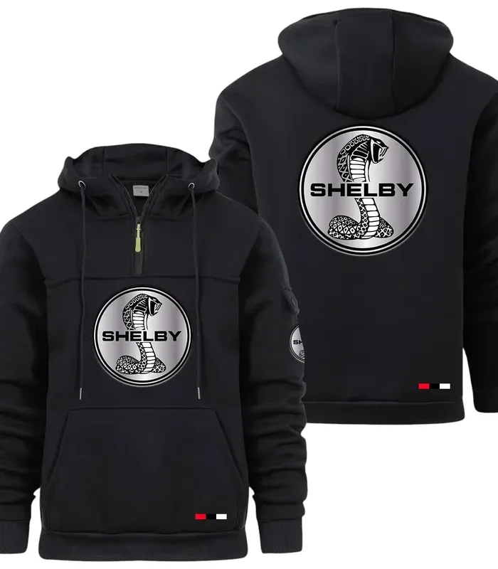 Classic Muscle Ride Large Pocket Hoodie, Moto Street Comfort Hoodie CAR514 - Black