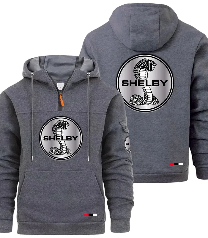Classic Muscle Ride Large Pocket Hoodie, Moto Street Comfort Hoodie CAR514 - Dark Gray